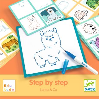 Step by Step Lama & Co, Djeco rajztanító játék - 8269 (4-7 év)