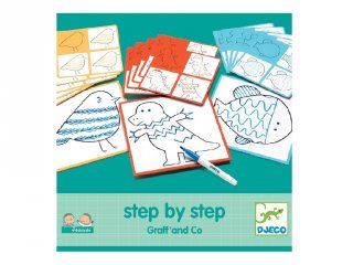 Step by Step, Vonalvezetés, Djeco rajztanító játék - 8324 (3-7 év)