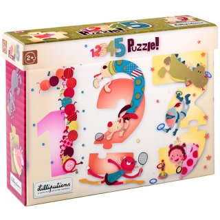 Számépítő kirakó (Lilliputiens, 86433, 15 db-os puzzle, 2-4 év)