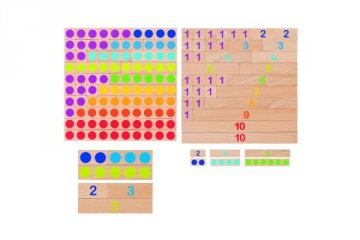 Számoló farudak pöttyökkel és számokkal (Goki, logikai fajáték, 4-8 év)