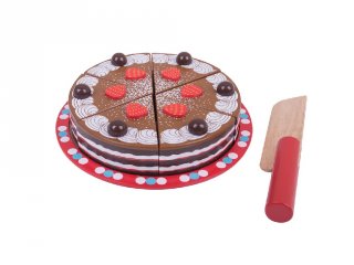 Szeletelhető csokoládétorta (Bigjigs, konyhai fajáték, 3-7 év)