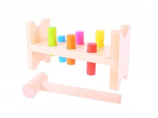 Színes kalapáló (Bigjigs, fa ügyességi játék, 1-3 év)