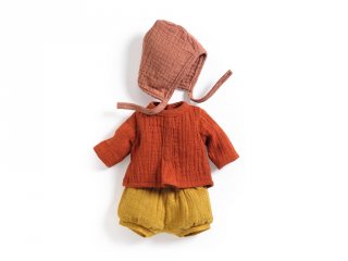 Színes ruha szett Mandarine babaruha 30-34 cm-es babához, Djeco szerepjáték - 7896 (18 hó-6 év)