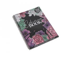 Színezőkönyv Pink virágos 160 oldal, kreatív szett (A4-es méret)