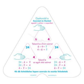 Szorzás-osztás kártya (matektanulást segítő logikai játék, 7-12 év)