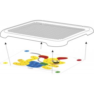 Tábla pötyi játékhoz 21 x 31 cm, átlátszó (Miniland, 31830, kreatív játék, 3-6 év)
