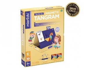 Tangram 100 kihívással, mágneses logikai társasjáték (MierEdu, 3-7 év)