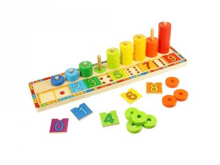 Tanulj meg számolni! (Bigjigs, fa készségfejlesztő játék, 2-5 év)