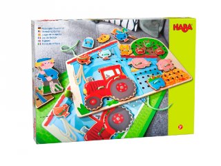 Tanyasi élet fűzőcske, Haba fa készségfejlesztő játék (3-7 év)