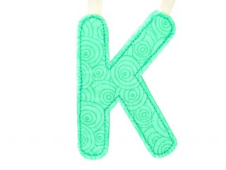 Textil betű, K (Lilliputiens, szobadekorációs kellék, 0-99 év)