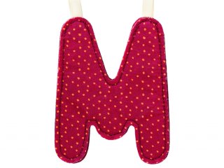 Textil betű, M (Lilliputiens, szobadekorációs kellék, 0-99 év)