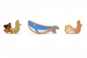 Toronyépítő kocka fa figurákkal Óceán, bébi építőjáték (Scratch, 1-3 év)