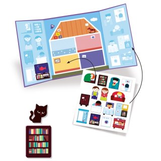 Újraragasztható matricás könyv A házban, Djeco kreatív játék - 9072 (18 hó-4 év)