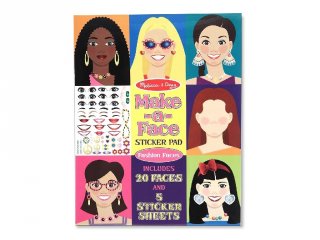 Újraragasztható matricás könyv, Arcok (Melissa&Doug, kreatív füzet, 3-8 év)