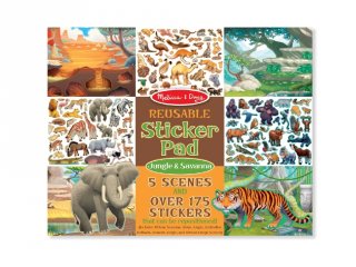 Újraragasztható matricás könyv Szafari, Melissa&Doug kreatív játék (30502, 3-8 év)