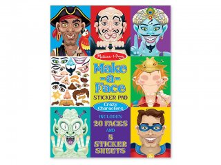 Újraragasztható matricás könyv, Vicces arcok (Melissa&Doug, 14237, kreatív füzet, 3-8 év)