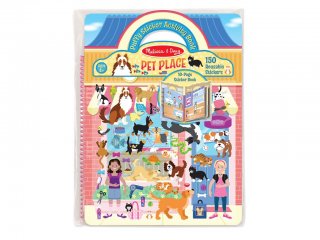 Újraragasztható pufi matricás könyv, Házi kedvencek (Melissa&Doug, 9429, 115 db-os készlet, 4-10 év)