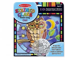 Üvegmatrica kép készítő szett, Bagoly (Melissa&Doug, 9296, kreatív készlet, 5-10 év)
