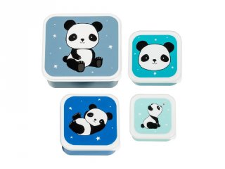 Uzsonnás doboz szett, Panda (LLC, 4 db-os gyerek kiegészítő)