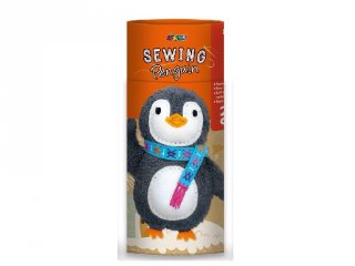 Varrható plüss pingvin 26 cm, kreatív készlet (AvenirCH1626, 6-12 év)
