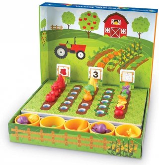 Veggie Farm szortírozó készlet, Learning Resources készségfejlesztő játék (5553, 3-6 év)