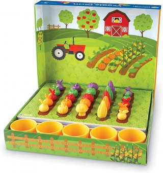 Veggie Farm szortírozó készlet, Learning Resources készségfejlesztő játék (5553, 3-6 év)