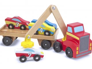 Versenyautó szállító kamion (9390, Melissa&doug, fajáték, 1-7 év)