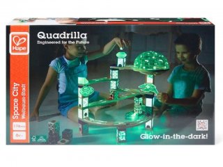 Világító fa golyópálya, Űrállomás (Hape Quadrilla, Space City, 176 db-os építőjáték, 4-99 év)