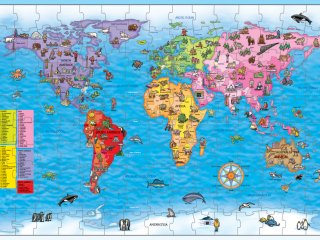 Világtérkép puzzle és poszter (Orchard, world map, 150 db-os puzzle, 5-10 év)