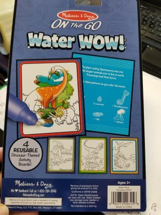 Vízzel festős minikészlet, Dinoszaurusz, Melissa&Doug újrafesthető kreatív játék (9315, 2-6 év)