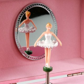 Zenélő ékszerdoboz, Pink balerina - (sötétben világít)