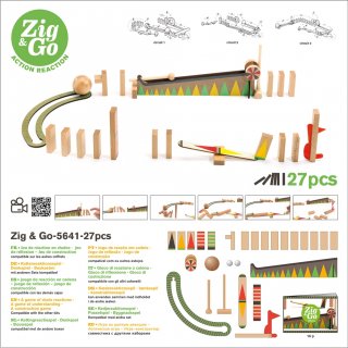 Zig&Go Sokasodó, Djeco 27 db-os logikai építőjáték fából - 5641 (8-13 év)