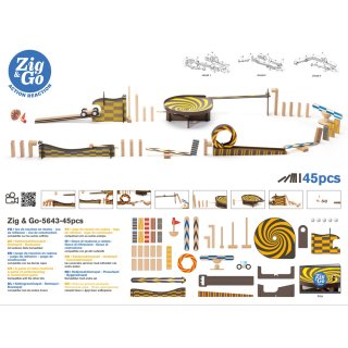 Zig&Go Sokasodó, Djeco 45 db-os logikai építőjáték fából - 5643 (8-13 év)