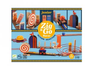 Zig&Go Sokasodó Junior Racer, Djeco 51 db-os logikai építőjáték fából - 5650 (5-10 év)