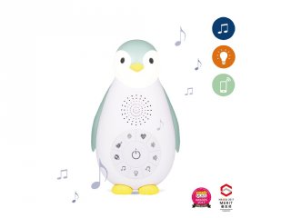 Zoe pingvin music box és éjjeli fény kék, gyerekszoba kiegészítő (ZA, bluetoothos)