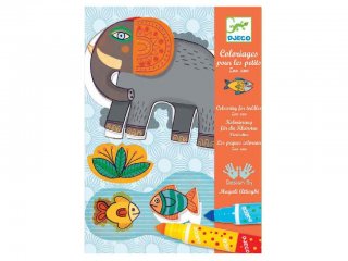 Zoo zoo, állatkerti kifestő (Djeco, 8990, kreatív színező játék készlet, 3-6 év)