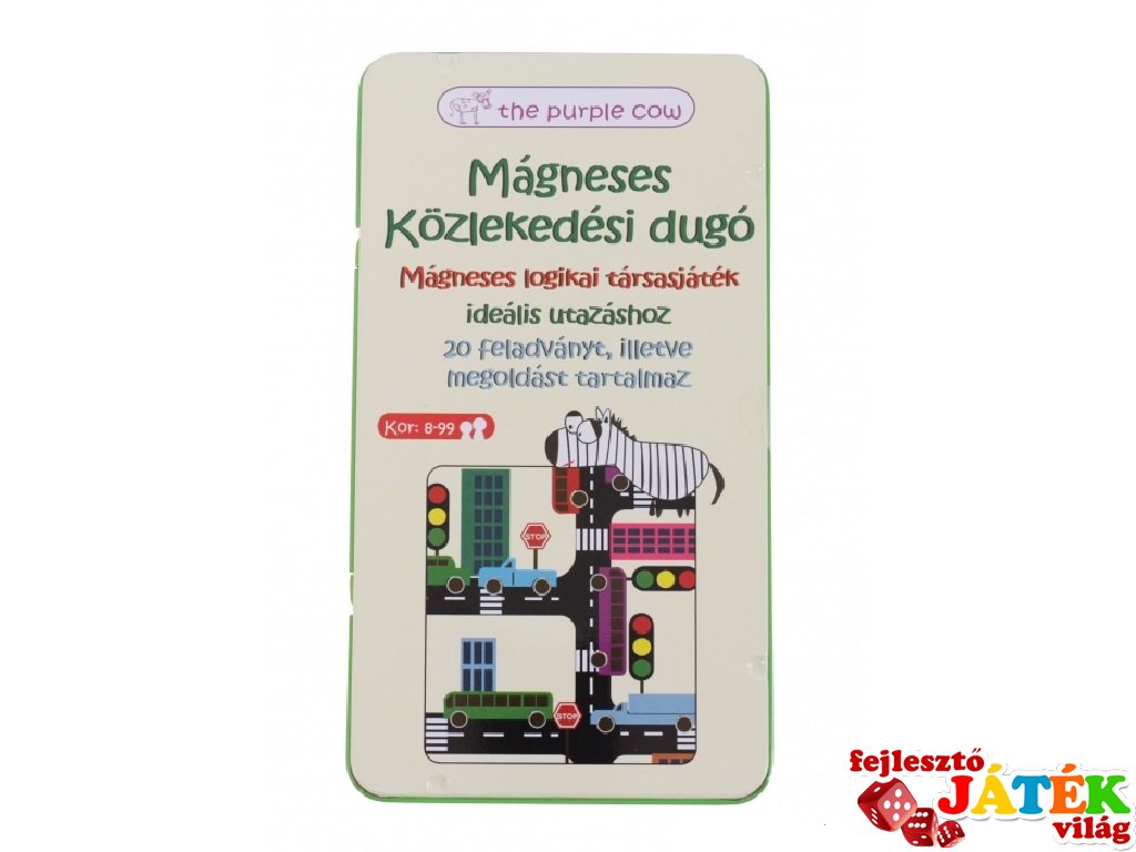 Közlekedési dugó (Purple Cow, mágneses, logikai úti társasjáték, 4-99 év)