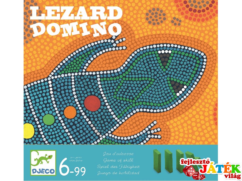 Lezardomino, Gyík dominó (Djeco, 8437, ügyességi társasjáték, 6-99 év)