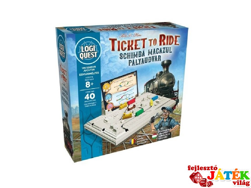 Logiquest: Ticket to Ride Pályaudvar, egyszemélyes logikai játék (8-99 év)