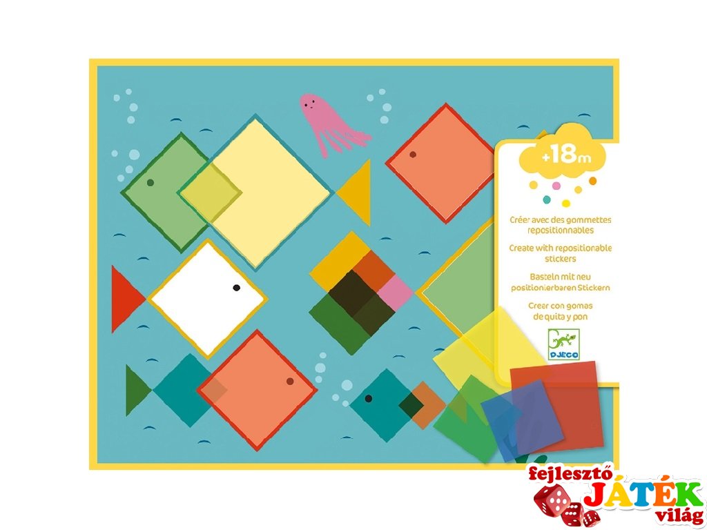 Magic squares kollázsképkészítő, Djeco kreatív készlet - 8975 (1,5-3 év)