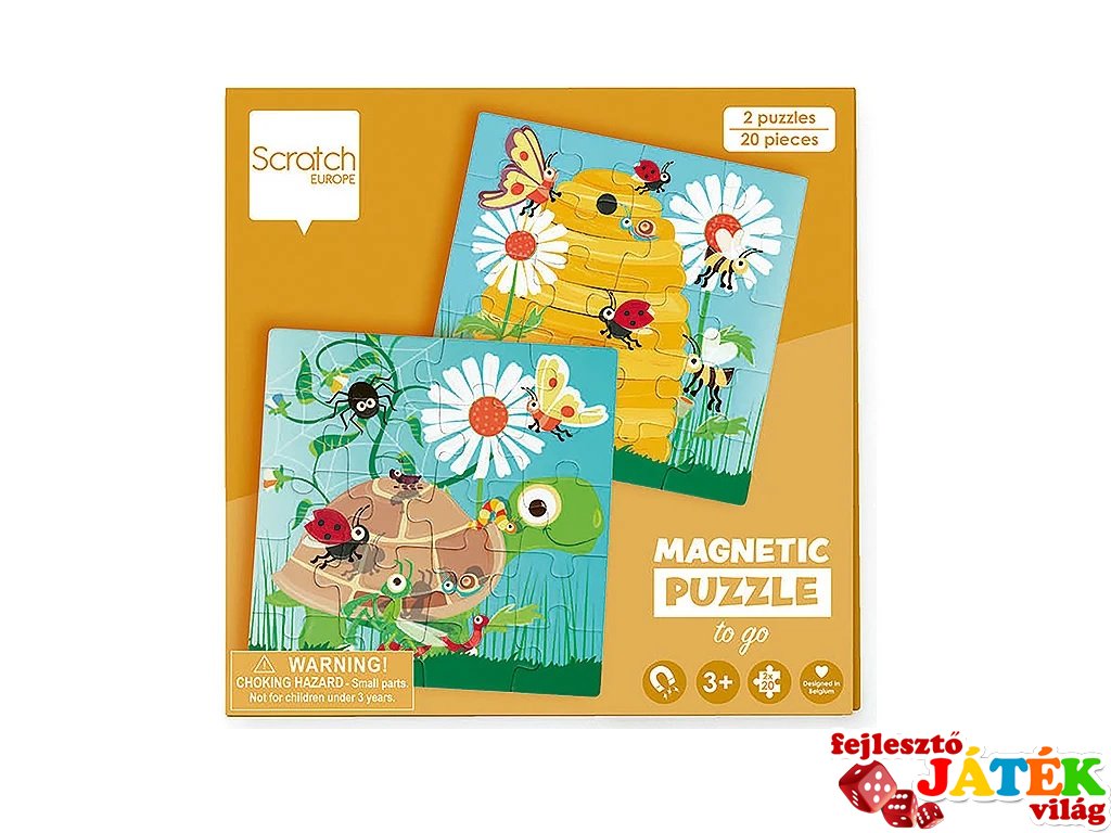 Mágneses puzzle könyv A kertben, 20 db-os kirakó (Scratch, 3-6 év)