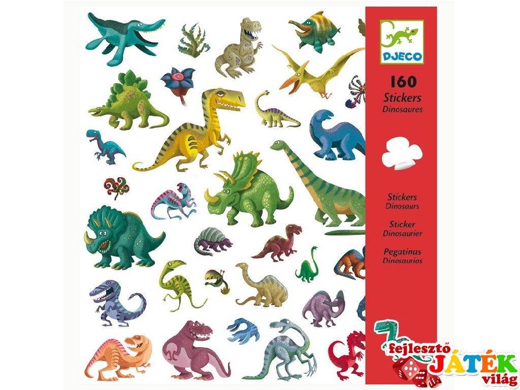 Matricák, Dinoszauruszok (Djeco, 8843, 160 db-os matricakészlet, 4-8 év)