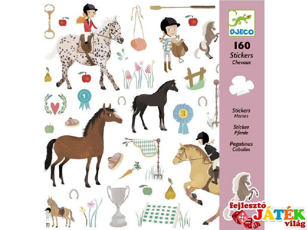 Matricák, Lovak (Djeco, 8881, 160 db-os matricakészlet, 4-8 év)