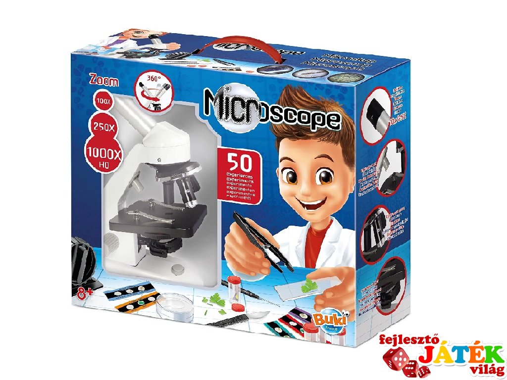 Mikroszkóp, Buki tudományos játék 50 kísérlettel (BUKIMR600, 8-14 év)