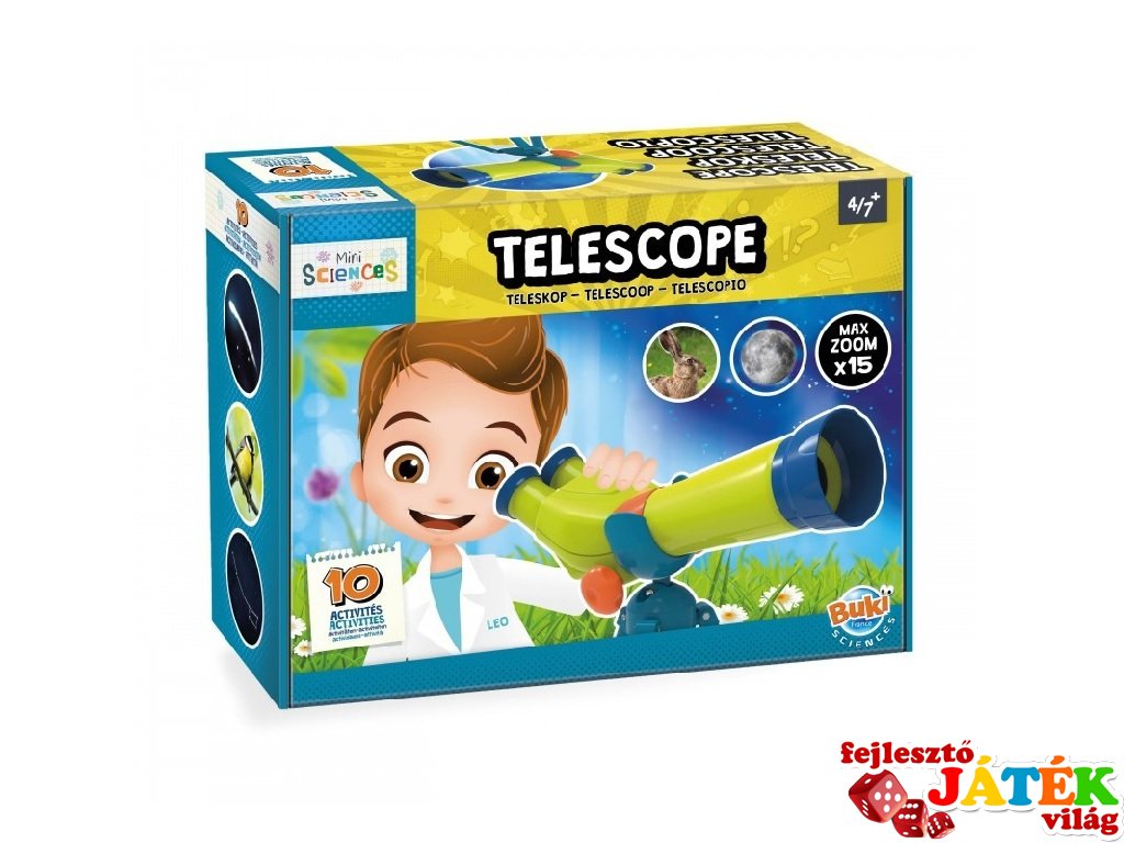 Mini tudomány, teleszkóp, Buki tudományos felfedező játék (4-7 év)