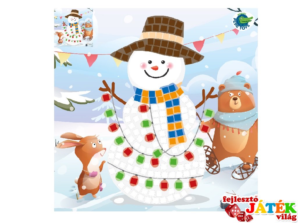 Nagy karácsonyi mozaikkép készítő - Hóember, kreatív játék (3-8 év)
