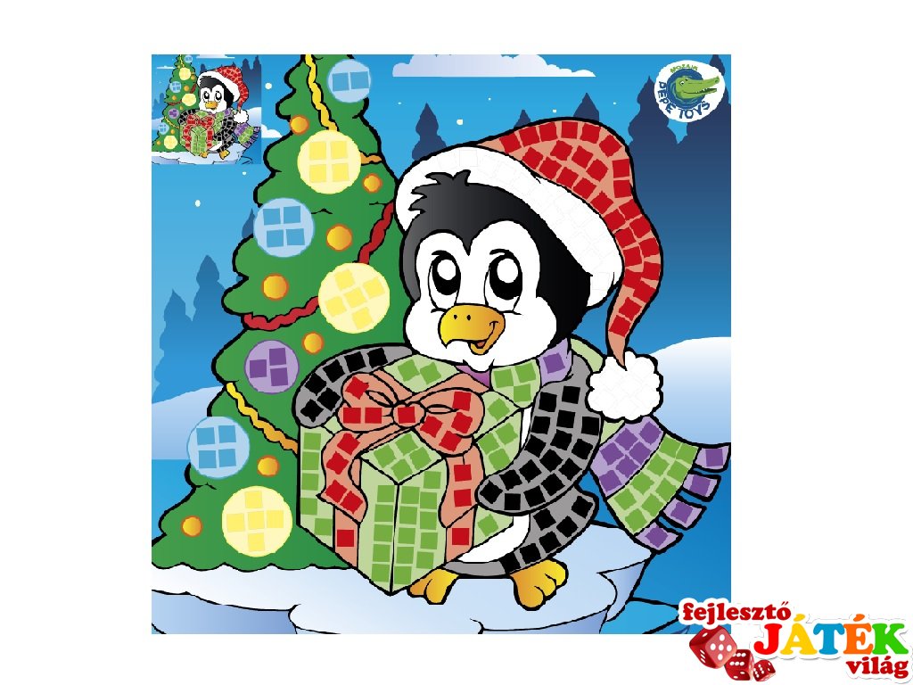 Nagy Mozaikkép készítő Pingvin, kreatív játék (3-8 év)