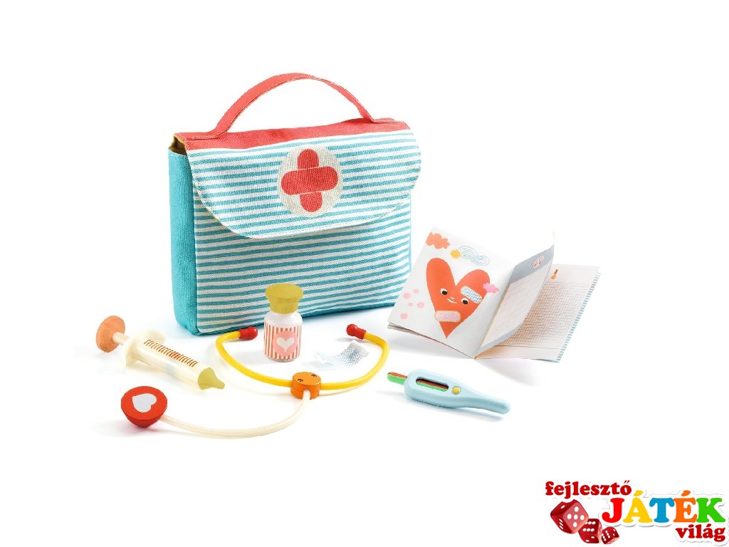 Orvosi táska játékbabához, Djeco szerepjáték - 7854 (3-6 év)