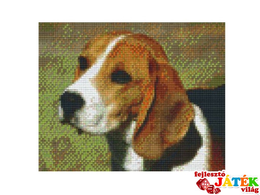 Pixelhobby képkészlet, beagle (804042, 4db alaplap + színek, 7-99 év)