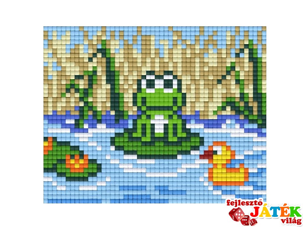 Pixelhobby képkészlet, béka és kacsa (801265, 1db alaplap + színek, 7-99 év)